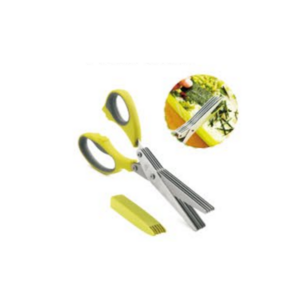 Herb Scissors With 5 Blades and Cover Cool Kitchen Gadgets Cutting Shredded Lettuce Cilantro Fresh Onion