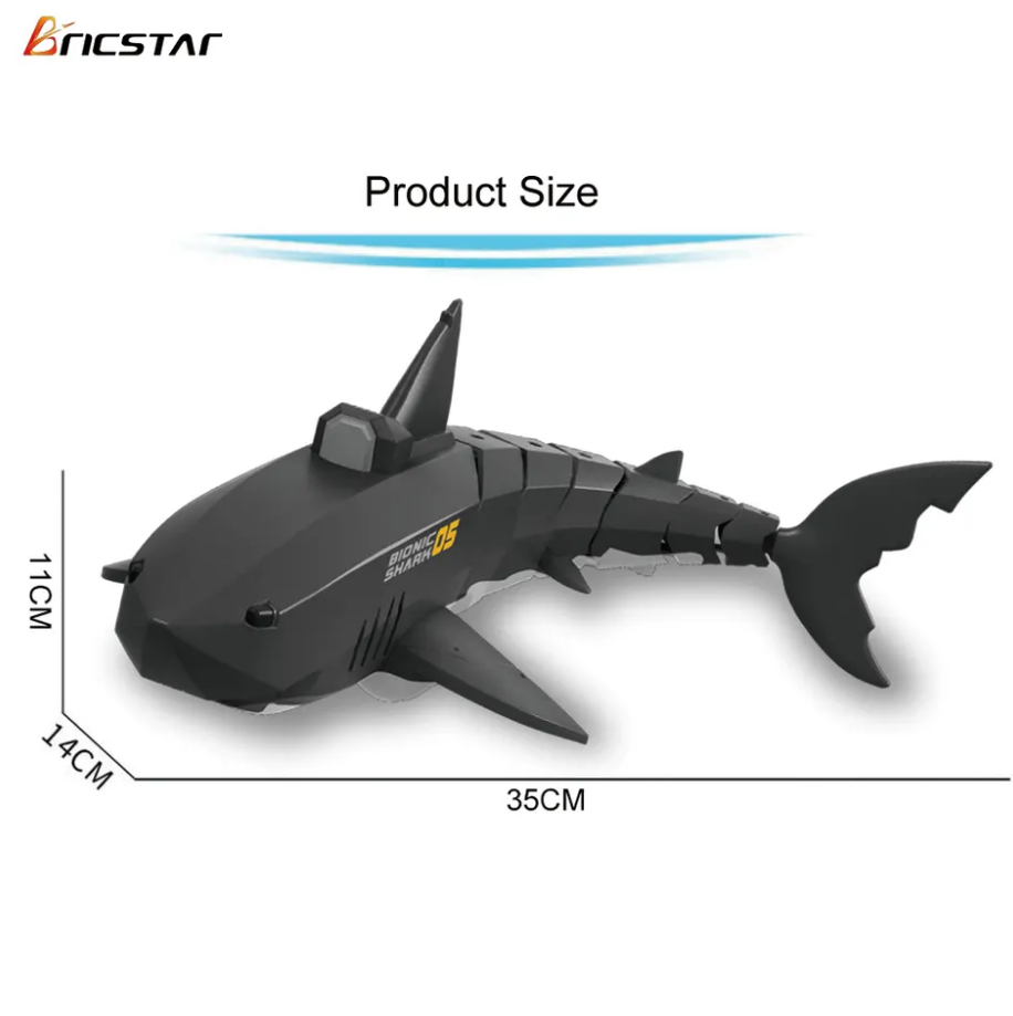 Bricstar Hot selling 2.4G 4CH simulation waterproof Remote control shark toy with 480P camera