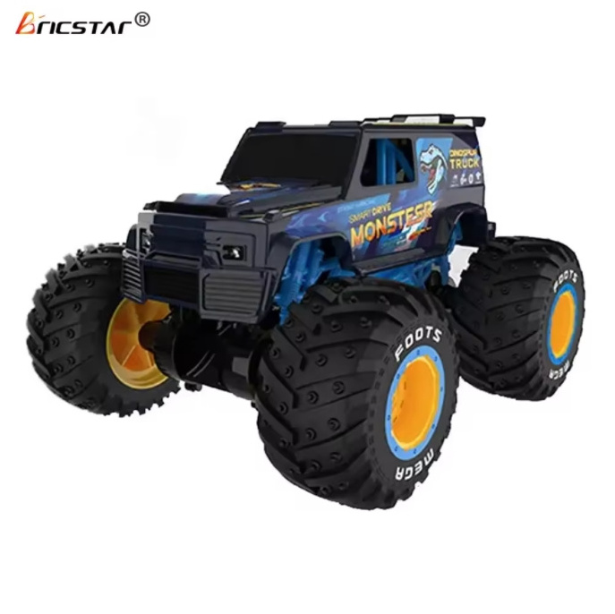 Bricstar Best Selling 1/14 Scale 2.4G Standing Stunt Rc Car Big Flip Stunt Drift 360 Rotating Monster Truck With Spray