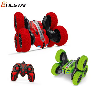 Bricstar 2.4G Six-Wheel remote control double-sided stunt car Off-road climbing 360 rotating rc monster cars with led light