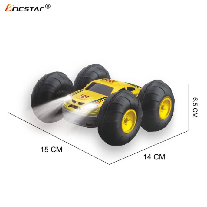 Bricstar 2 car in 1 double sided 360 rotating stunt car, rc mini stunt toy car with pneumatic tyre