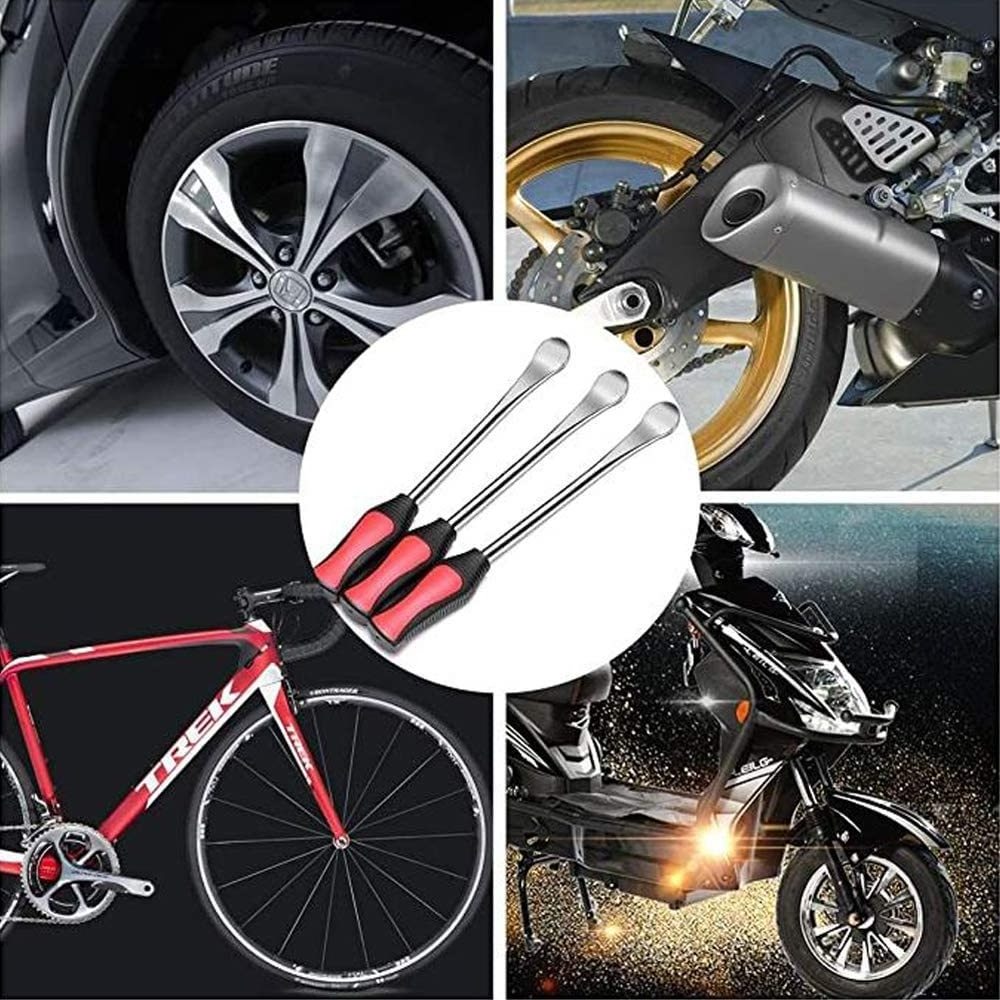 14.5 Inch Long Tire Changing Spoon Levers Repair Iron Tool Kit with Rim Protector for Auto Bicycle Motorcycle