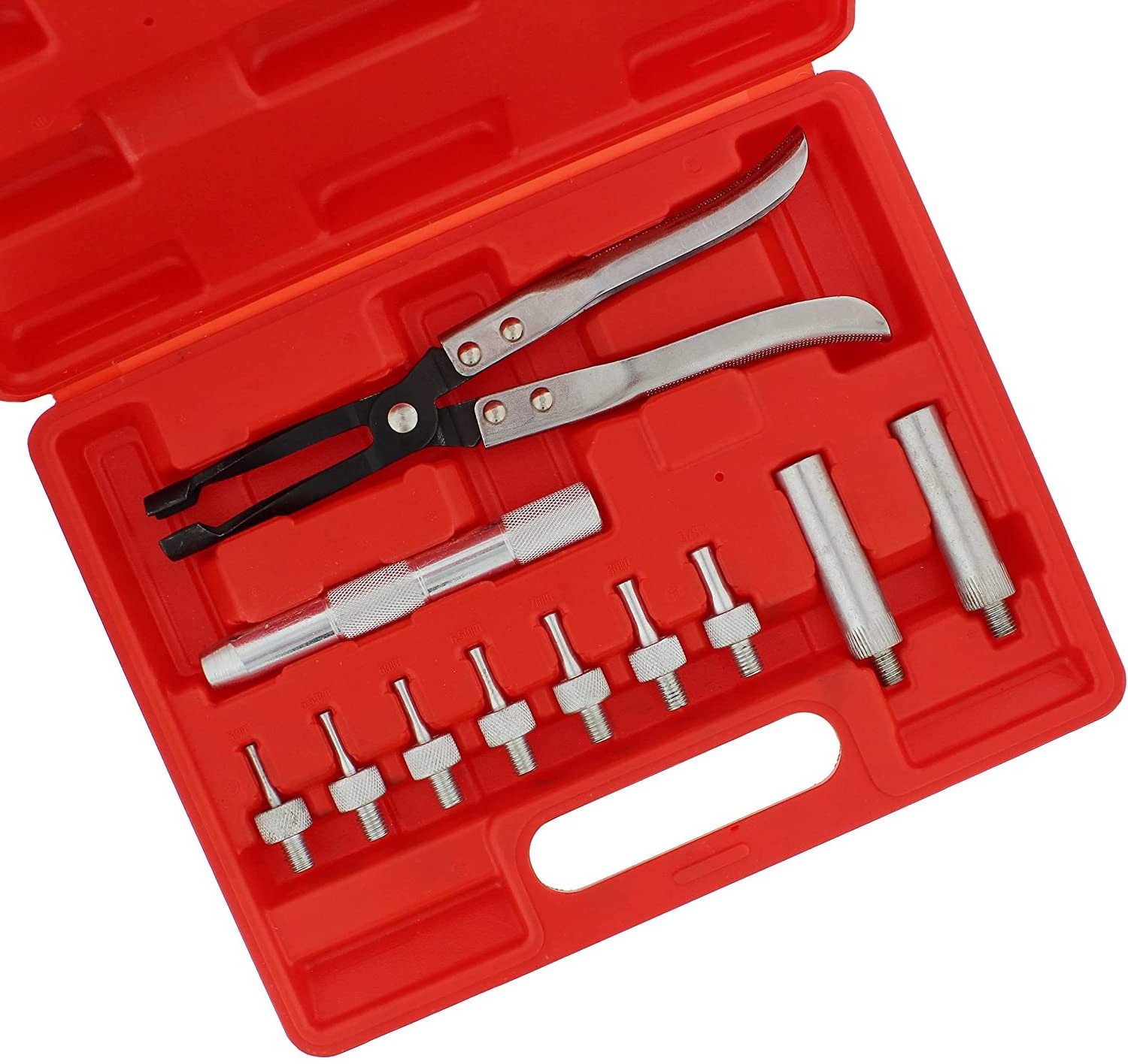 Valve Stem Seal Remover and Installer 11-Piece Tool Kit with Carrying Case-Pliers, Drive Handle, Sockets, Adapters