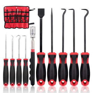 9Pcs Precision Scraper Gasket Scraping Hose Removal Puller Long Hook Set with Magnetic Telescoping Tool Kit