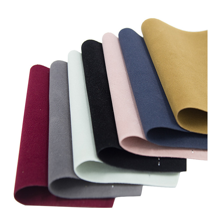 Pu vegan double side flocking leather fabric textiles & leather products for shoes