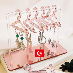 Acrylic Suspended Pendant Earring Holder Rack 8 Mini Hangers Jewelry Display Stand Ear Studs Organizer Storage For Women Girl