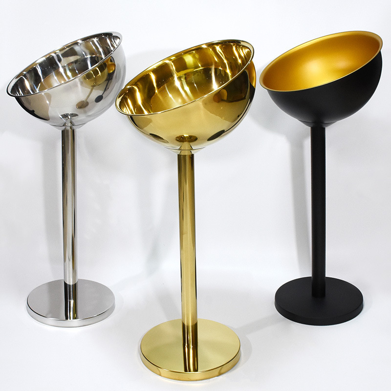 12L gold black metal Outdoor floor standing Modern Luxury Party Beer red Wine champagne Holders Stainless Steel Ice Bucket