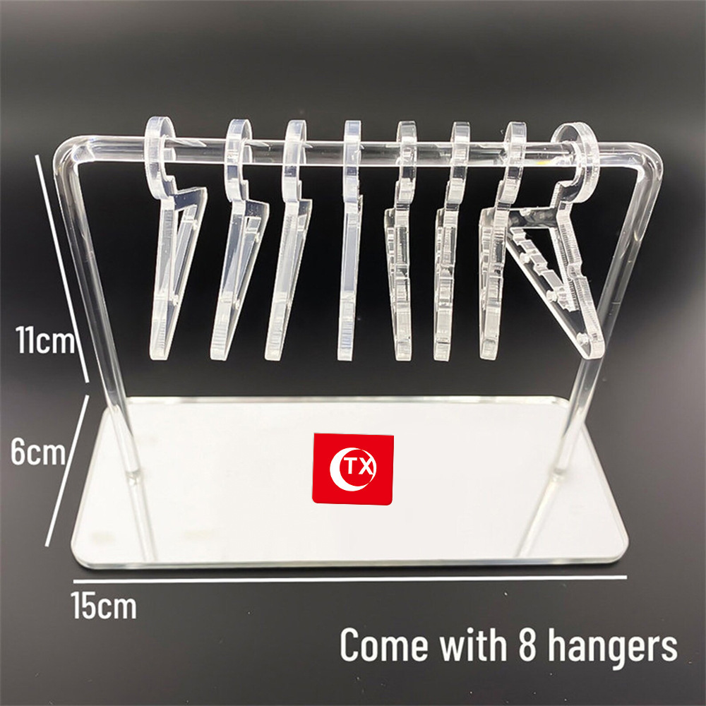 Acrylic Suspended Pendant Earring Holder Rack 8 Mini Hangers Jewelry Display Stand Ear Studs Organizer Storage For Women Girl