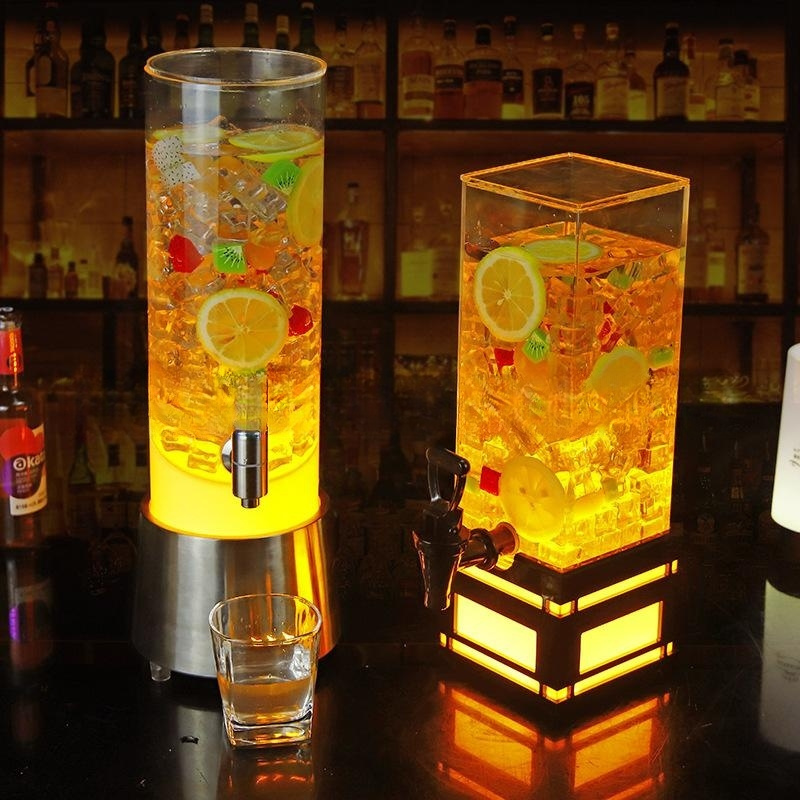 2L/3L Tabletop Wine Beer Barrel Beverage Juice Dispenser With LED Colorful Lights Cold Drink Beer Tower For Bar Party Restaurant