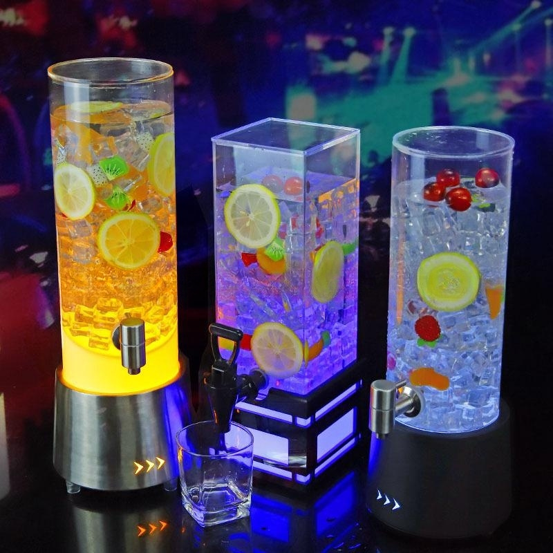 2L/3L Tabletop Wine Beer Barrel Beverage Juice Dispenser With LED Colorful Lights Cold Drink Beer Tower For Bar Party Restaurant