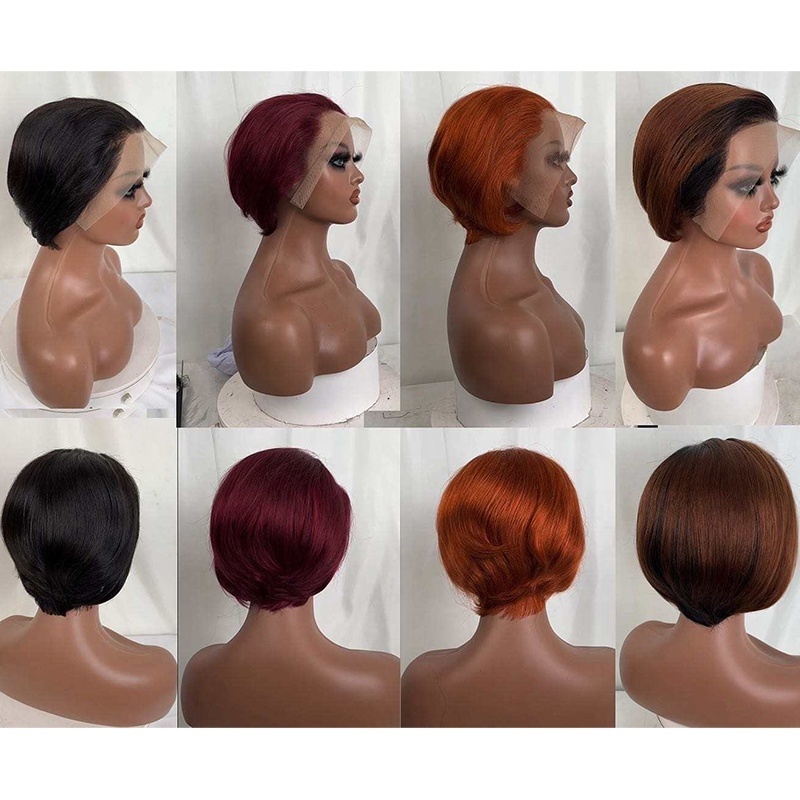 Wholesale Hair Vendor Short Wigs Peruvian Virgin Remy Short pixie Cut 13x4 Full Lace Human Hair Lace Front Wigs For Black Women