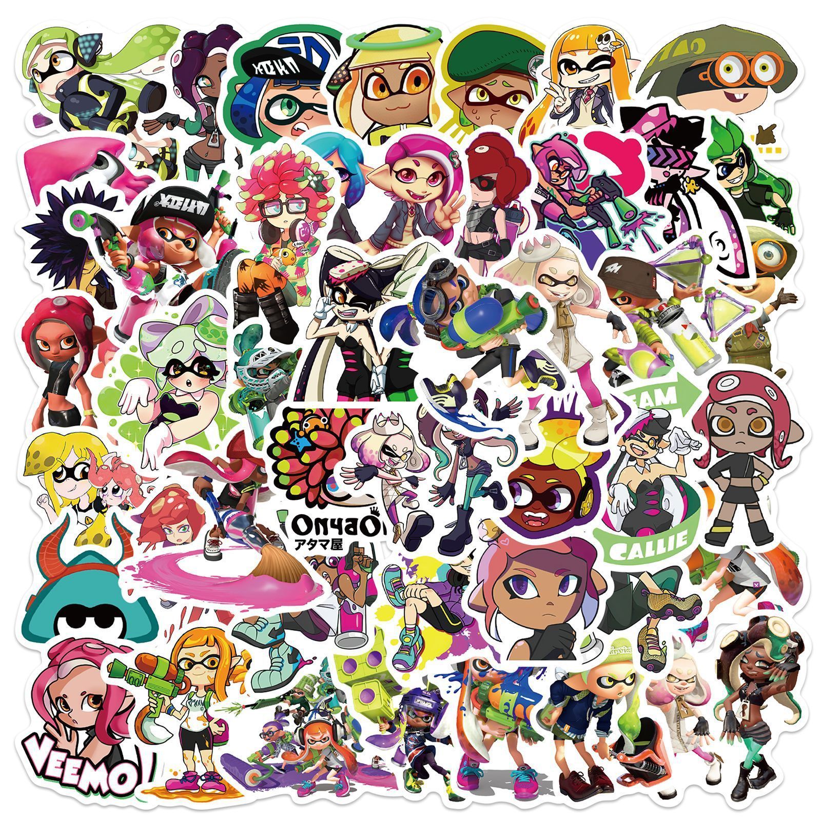 50Pcs Splatoon Cartoon PVC Game Console Decorative Stickers Label For Gift Laptop Home Wall Switch Gaming Sticker