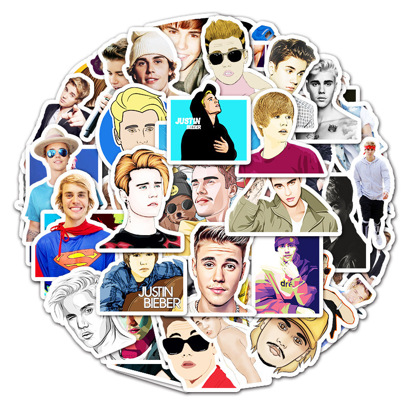 51Pcs Idol Singer Justin Bieber Vinyl Graffiti Stickers For Laptop Skateboard Bottle Wall Paper Drew House Sticker