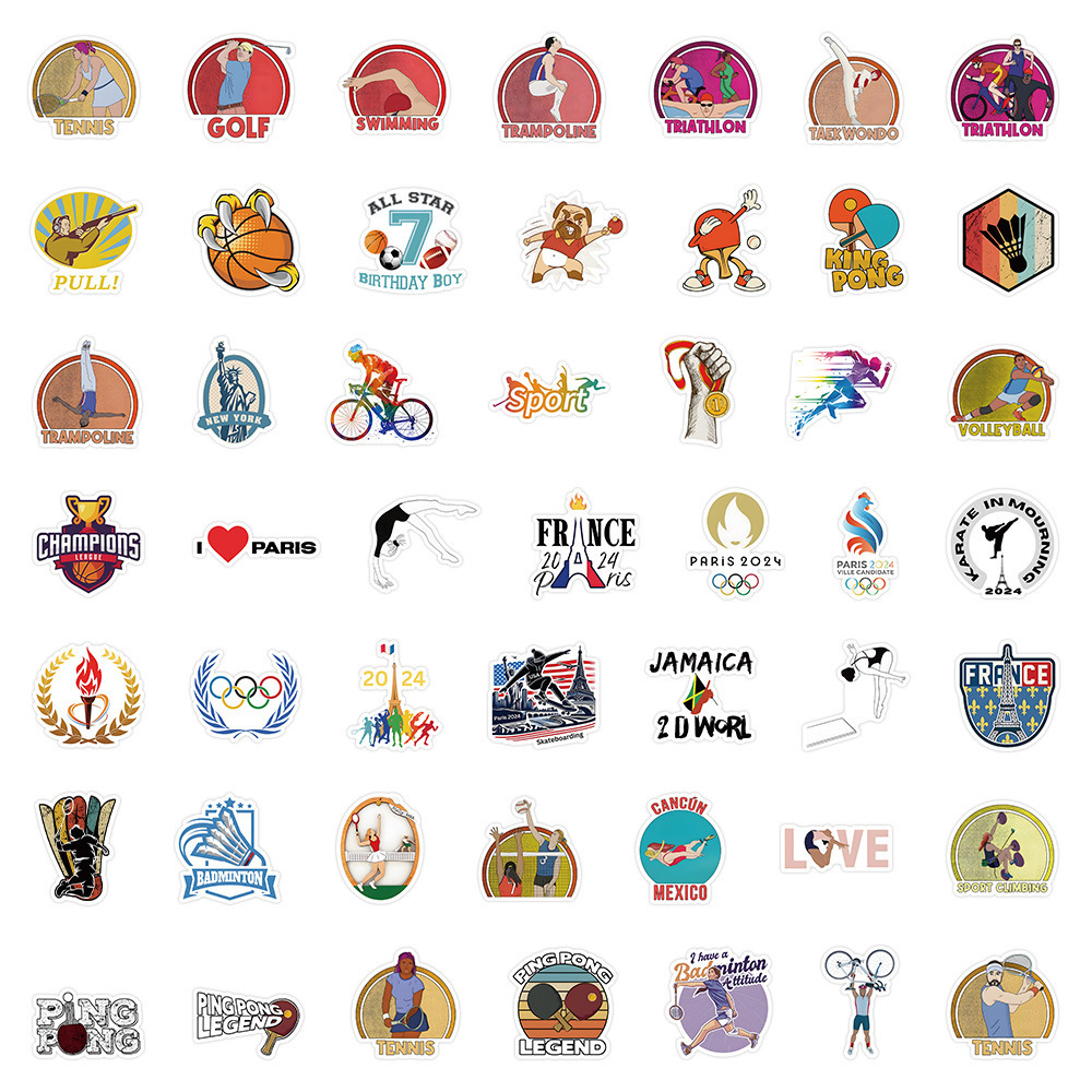 100Pcs New Paris 2024 Olympics Games Logo Graffiti Stickers For Car Bottle Laptop Vinyl France City Sports Sticker