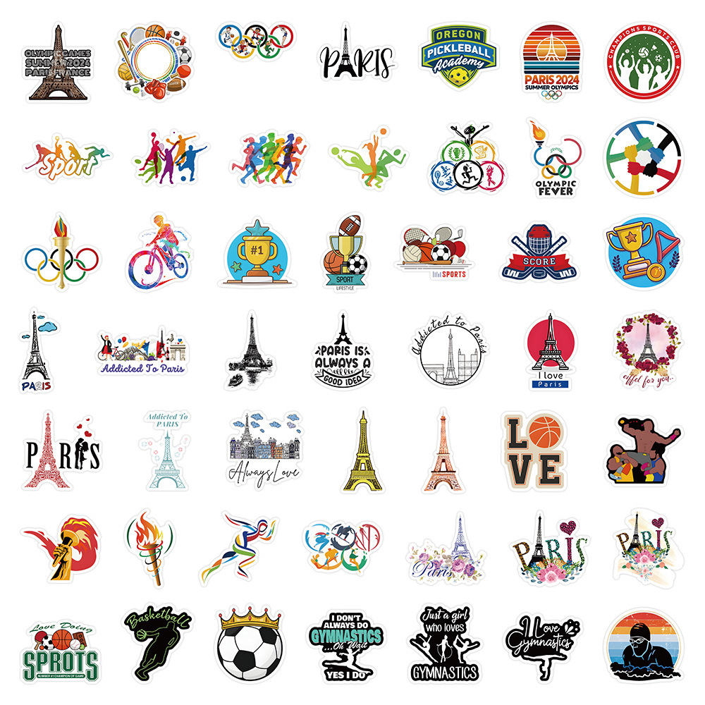 100Pcs New Paris 2024 Olympics Games Logo Graffiti Stickers For Car Bottle Laptop Vinyl France City Sports Sticker