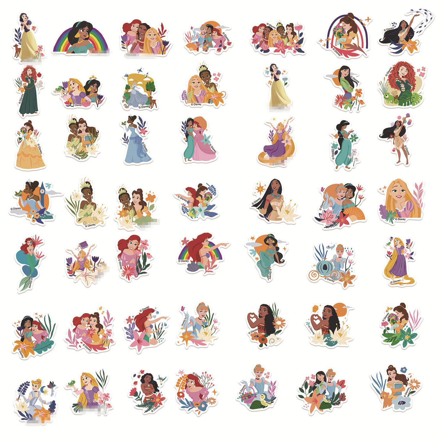 New 50PCS For frozen Fairy tale elsa and anna cartoon princess sticker