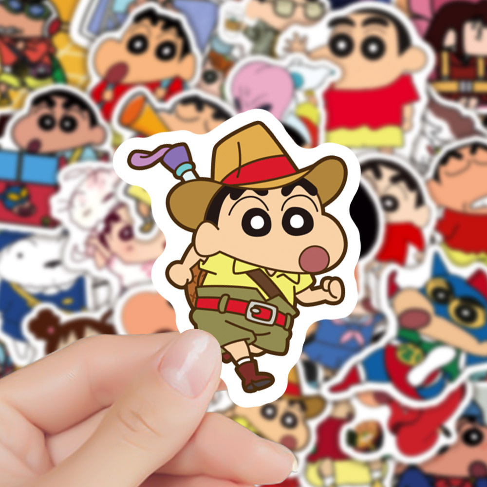 50Pcs Cartoon Crayon Shin-chan Graffiti Stickers For Children Book Refrigerator Decor Japanese Anime Sticker