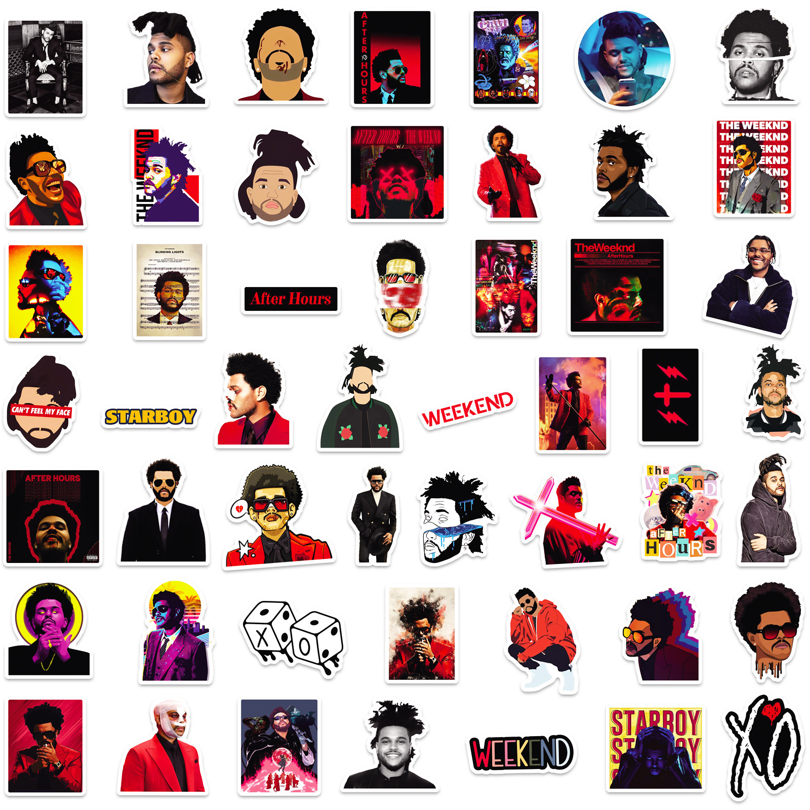 50Pcs Singer The Weekend Starboy Graffiti Stickers For Fans Scrapbook Phone Laptop Vinyl Pop Music Sticker