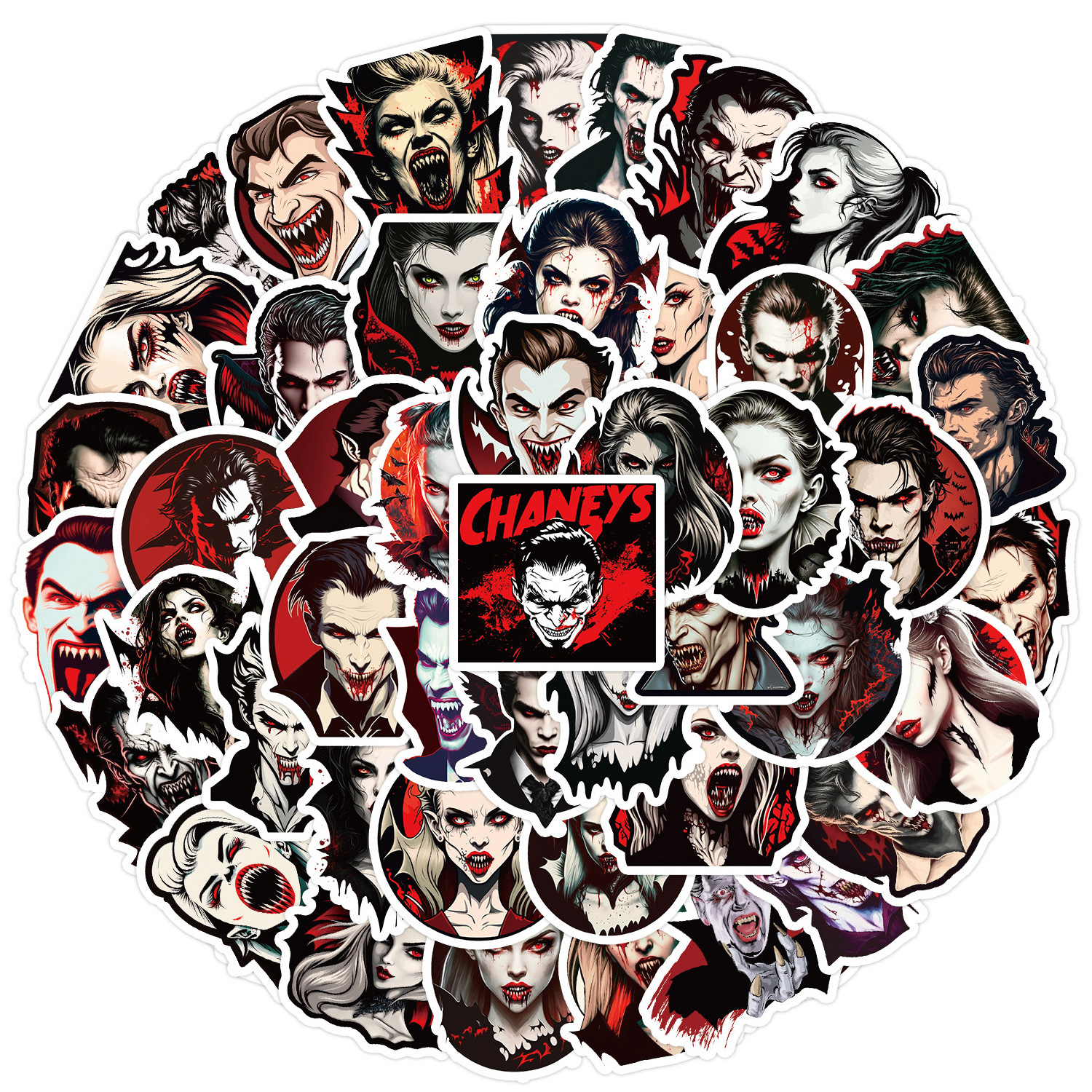 50Pcs Cartoon The Count Scary Vampire Graffiti Stickers For Book Wall Decor Cool Dracula Halloween Sticker