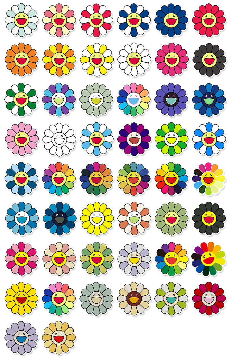 50Pcs Ins Sunflower Tide Brand Logo Waterproof Decorative Stickers For Luggage Car Motorcycle PVC Sticker