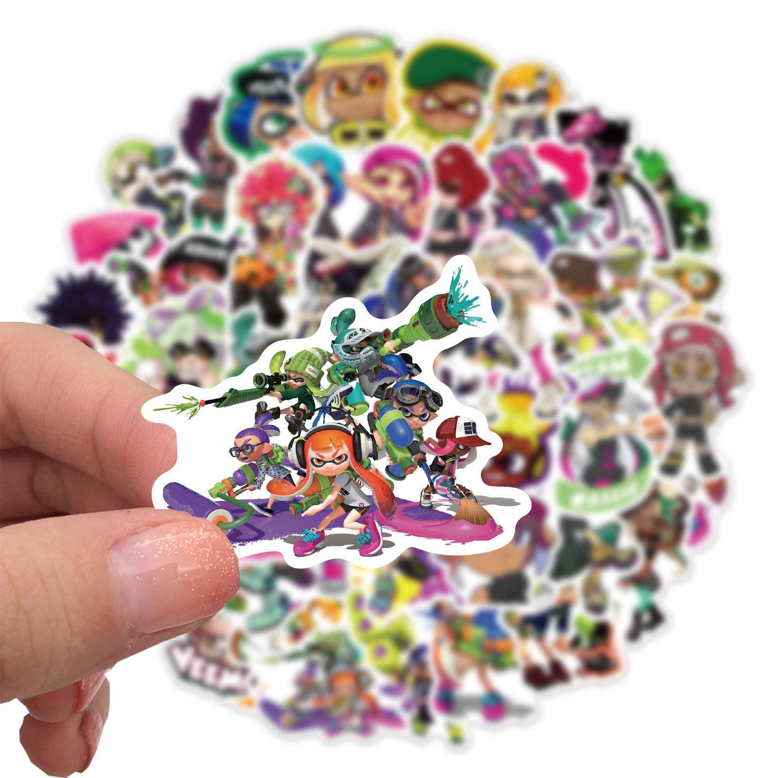 50Pcs Splatoon Cartoon PVC Game Console Decorative Stickers Label For Gift Laptop Home Wall Switch Gaming Sticker