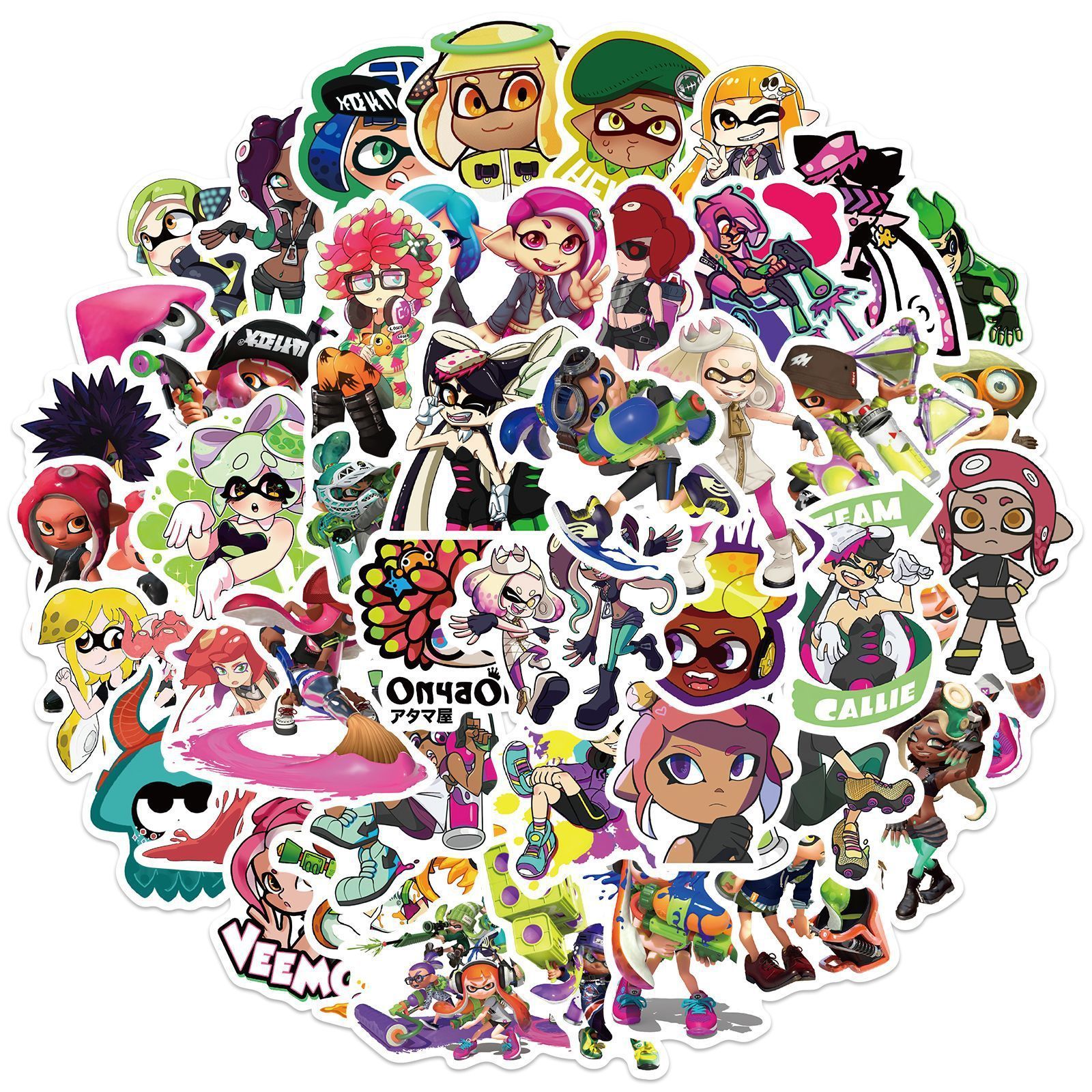 50Pcs Splatoon Cartoon PVC Game Console Decorative Stickers Label For Gift Laptop Home Wall Switch Gaming Sticker