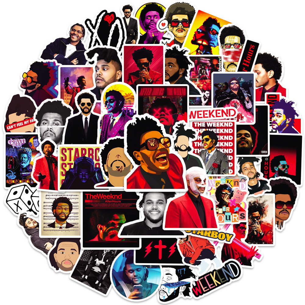 50Pcs Singer The Weekend Starboy Graffiti Stickers For Fans Scrapbook Phone Laptop Vinyl Pop Music Sticker