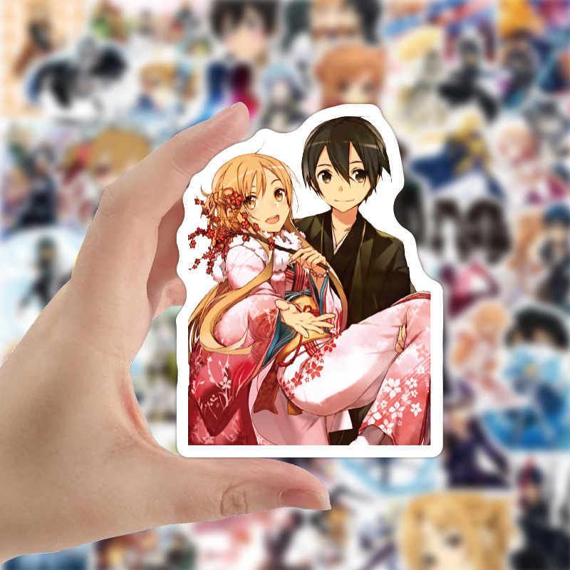 50Pcs Sword Art Online Hot Sale Anime Stickers For Phone Bottle Notebook Vinyl Yuuki Asuna Sticker