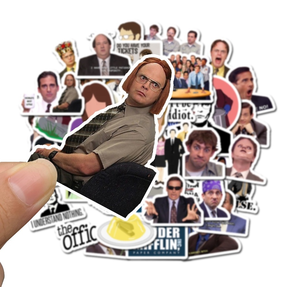 50Pcs The Office TV Movies Films Sticker Waterproof Laptop Skateboard Luggage Custom Cartoon Printing Stickers