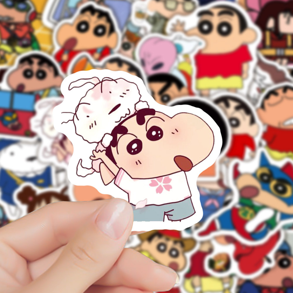 50Pcs Cartoon Crayon Shin-chan Graffiti Stickers For Children Book Refrigerator Decor Japanese Anime Sticker