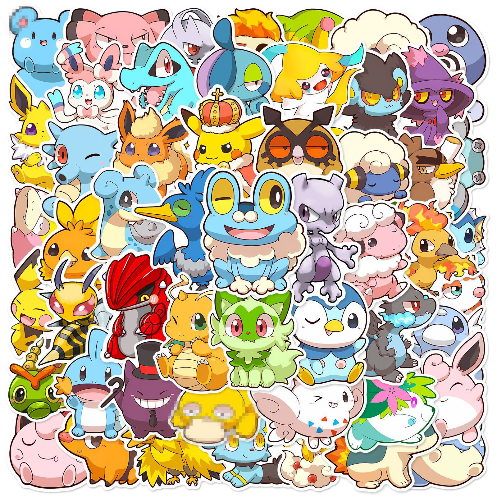 Newly 50PCS Q verson cute cartoon poke animals graffiti decals pocket monster sticker