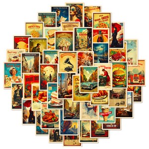 50PCS Classic film decals for luggage home wall bar movie theater decor small vintage movie poster