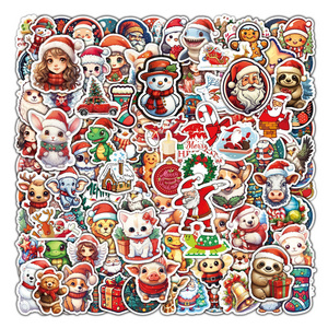 2023 New 100Pcs Christmas Cute Animals Graffiti Stickers For Gift Phone Wall Window Decor Vinyl Funny Doll Toy Sticker