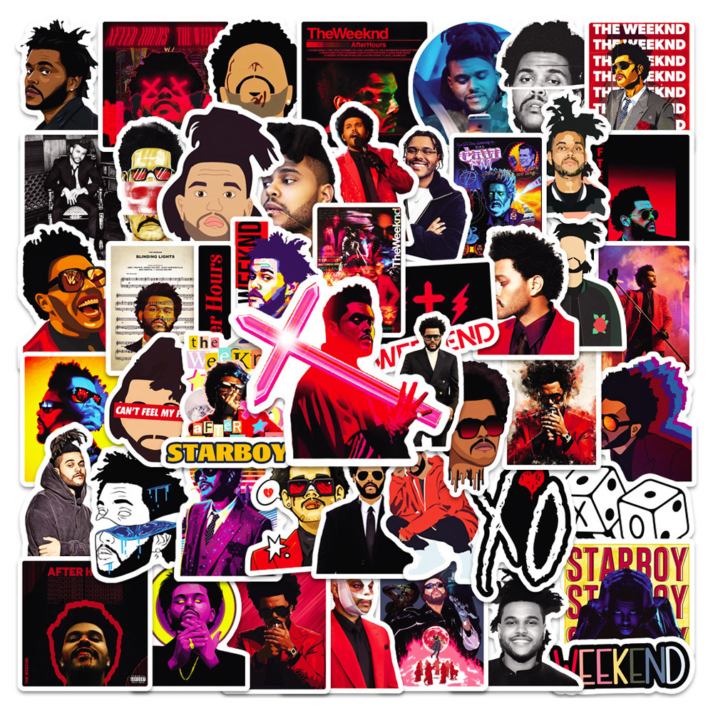 50Pcs Singer The Weekend Starboy Graffiti Stickers For Fans Scrapbook Phone Laptop Vinyl Pop Music Sticker