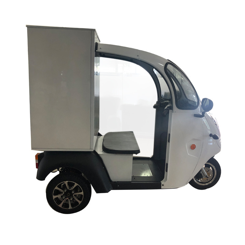 New energy  enclosed cabin  electric 3 wheel  cargo electric tricycle fast  food delivery bike