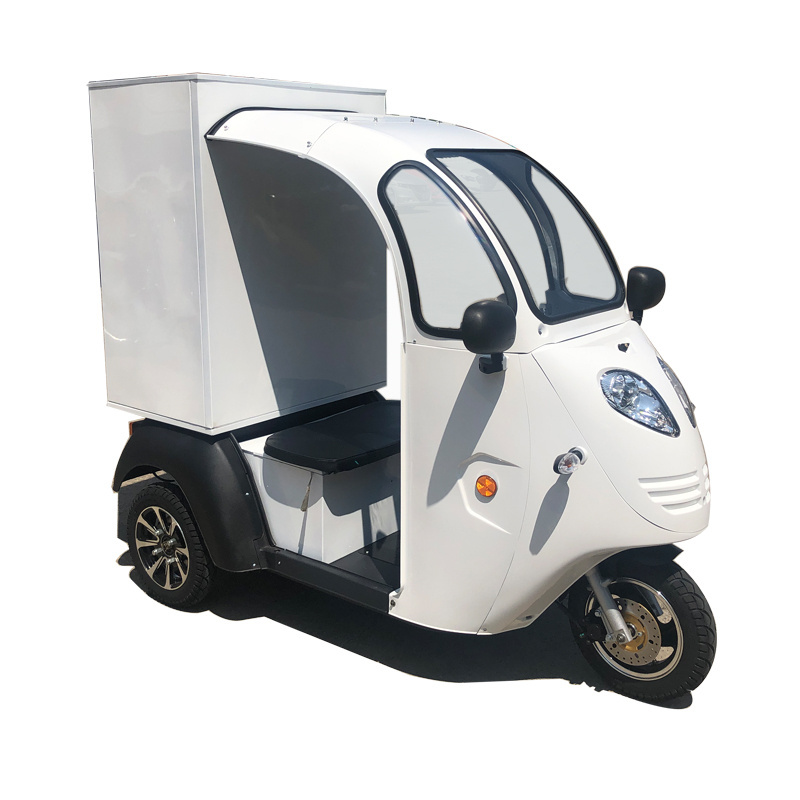 New energy  enclosed cabin  electric 3 wheel  cargo electric tricycle fast  food delivery bike