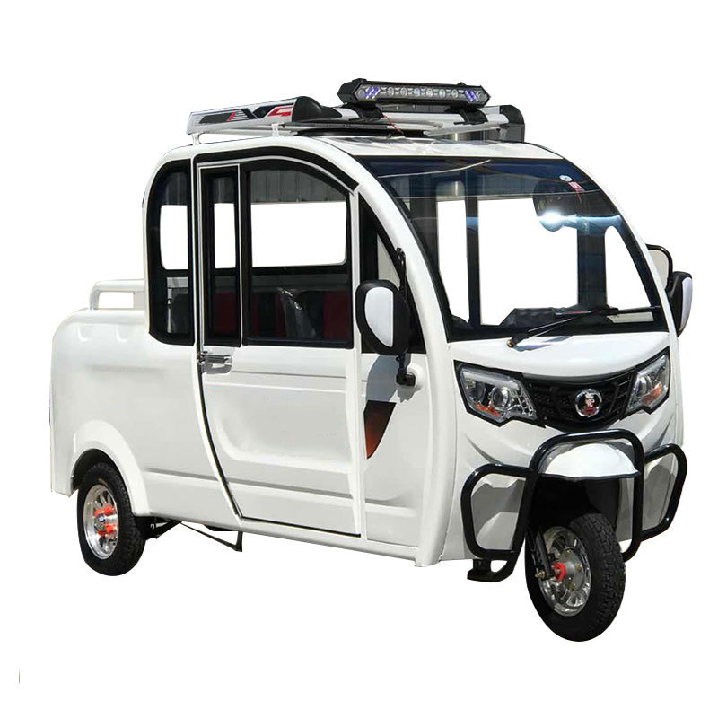 closed electric triycle van  1000w pure battery pick up truck  with alarm reverse camera