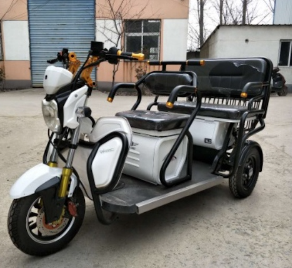 Asia EMC Approve High Power Most Popular Electric Passenger Three Wheel Scooter Handicapped Three Seats Lithium Battery Tricycle