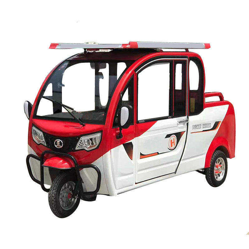 closed electric triycle van  1000w pure battery pick up truck  with alarm reverse camera