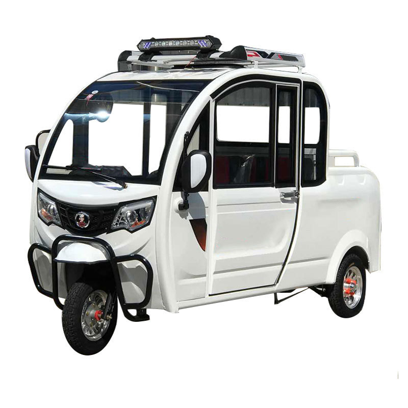 closed electric triycle van  1000w pure battery pick up truck  with alarm reverse camera