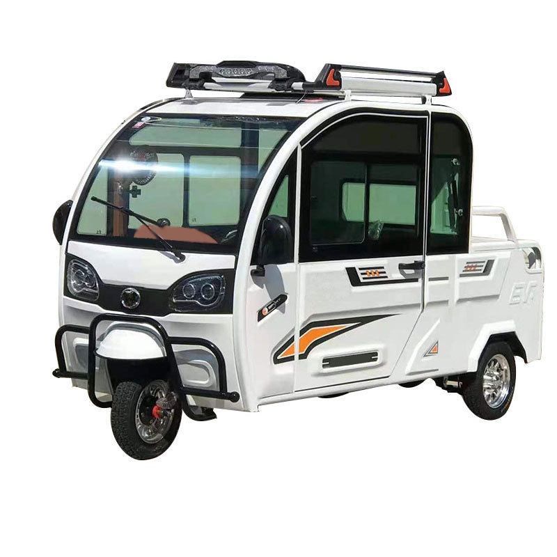 closed electric triycle van  1000w pure battery pick up truck  with alarm reverse camera