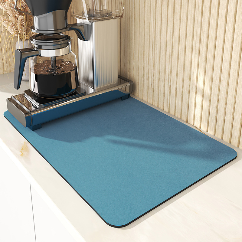 Modern Super Absorbent Anti-slip Coffee Dish Large Kitchen Absorbent Draining Mat Drying Mat Quick Dry Bathroom Drain mats Pads