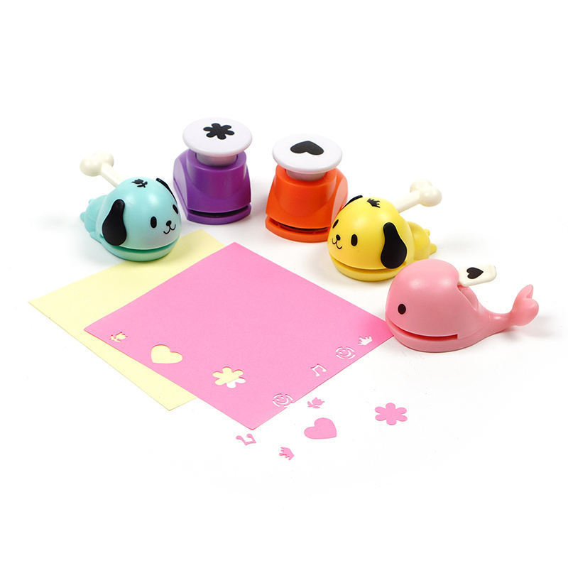 Hot sale product diy craft punch set felt shape punch mini plastic hole punch shapes for Kids DIY & School