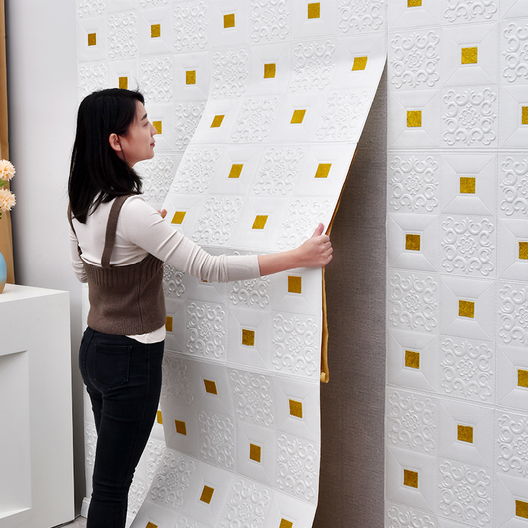 New Style 3D Design Foam Paper XPE Waterproof Wall Panels Wall Sticker Brick Foam Wallpaper for Wall Covering