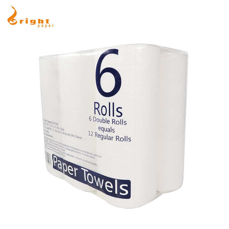 China Supplier Hand Paper Towel Rolls Thicker Non-Woven Cleaning  White Hardwound Kitchen Tissue Paper