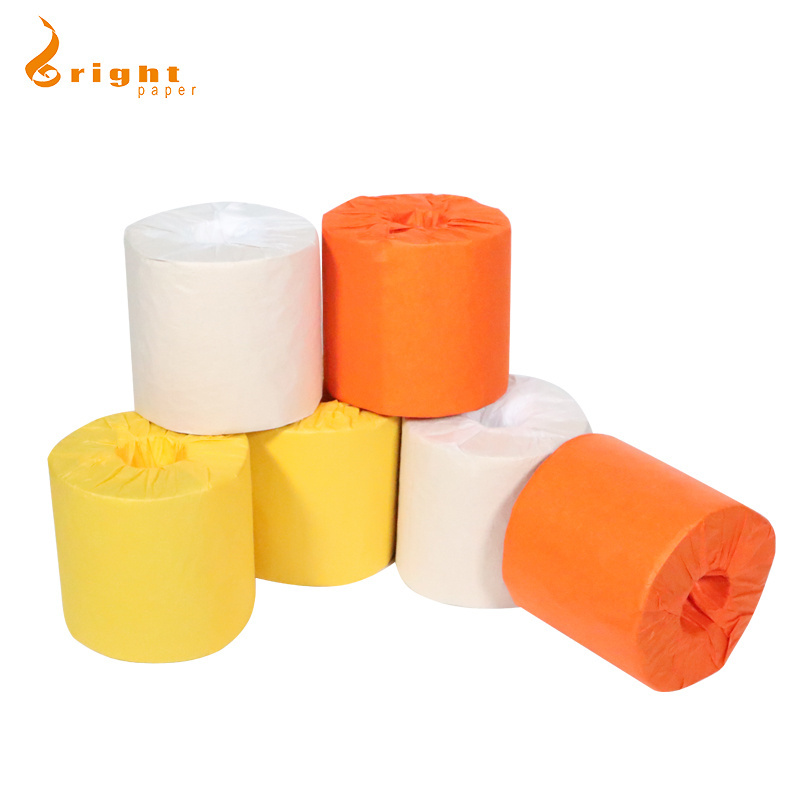 100% pure bamboo core toilet sanitary tissue roll wrapped by paper