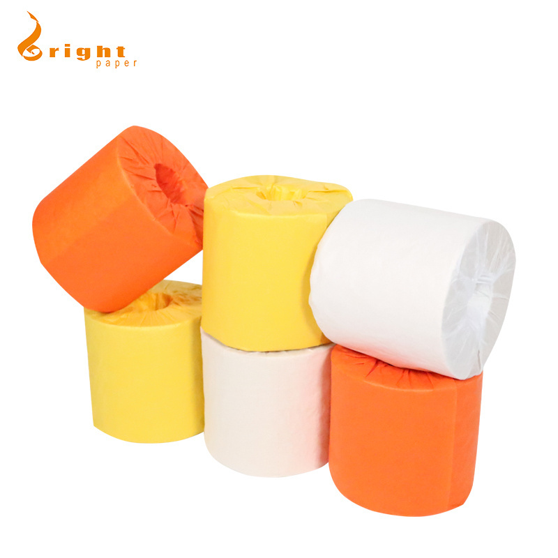 100% pure bamboo core toilet sanitary tissue roll wrapped by paper