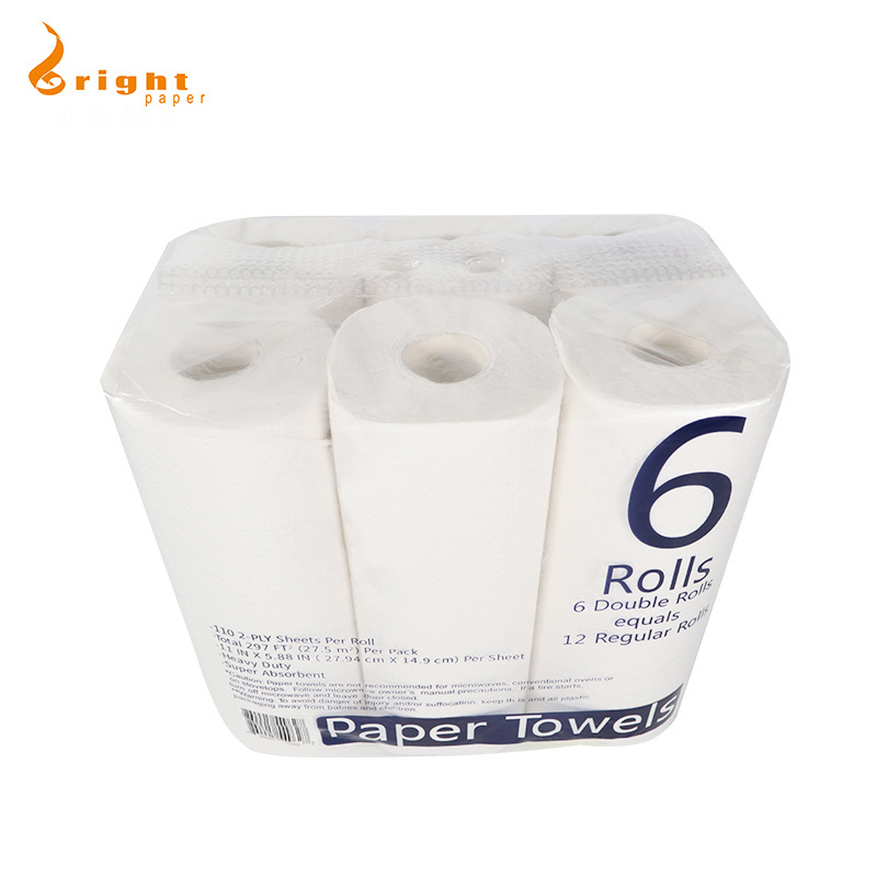 China Supplier Hand Paper Towel Rolls Thicker Non-Woven Cleaning  White Hardwound Kitchen Tissue Paper