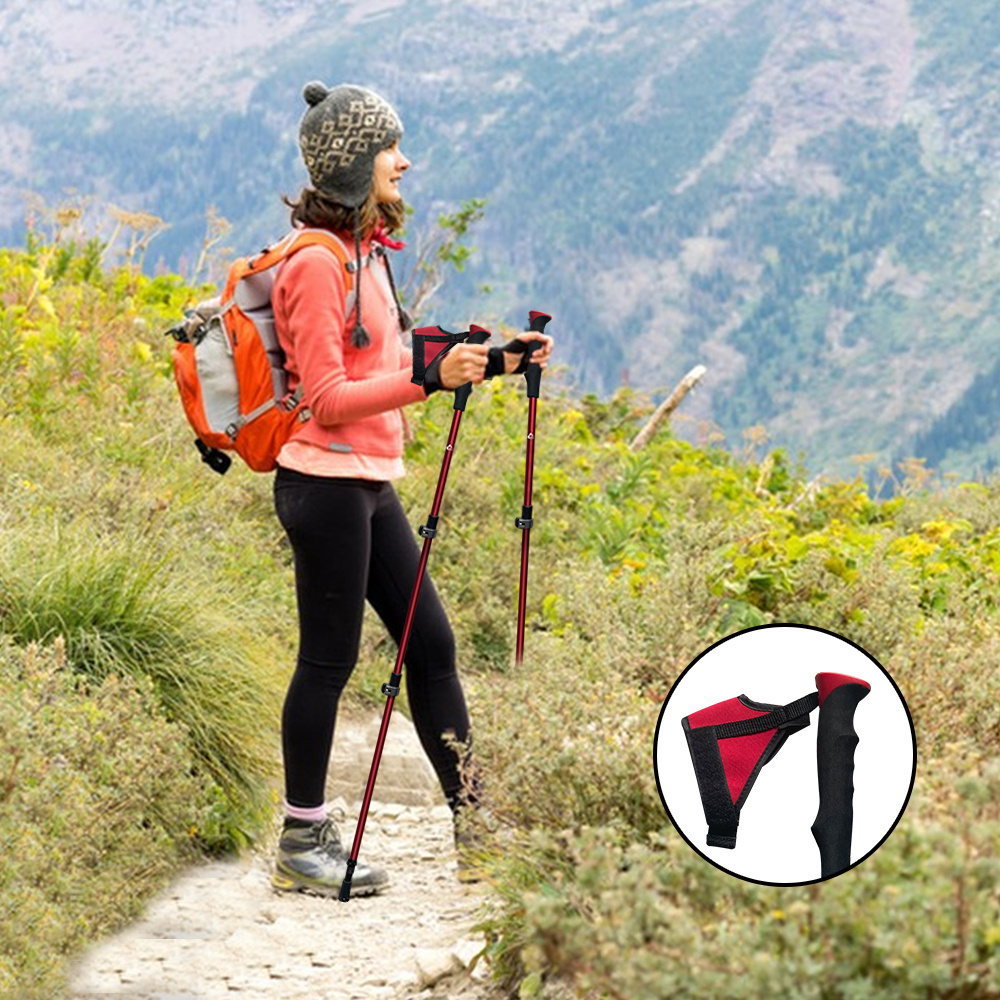 Trekking Hiking Poles -  Adjustable Hiking Walking Sticks Collapsible Lightweight,Quick Flip-Lock Hiking Sticks and Comfortable