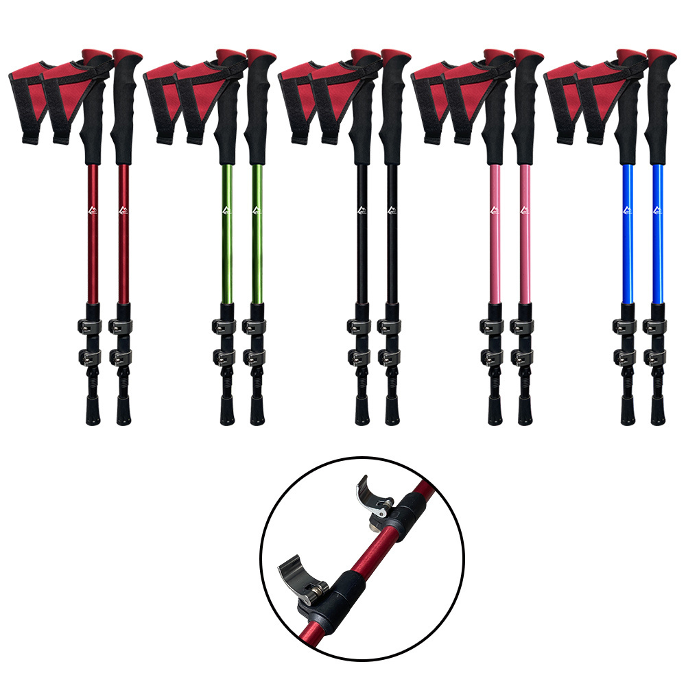 Trekking Hiking Poles -  Adjustable Hiking Walking Sticks Collapsible Lightweight,Quick Flip-Lock Hiking Sticks and Comfortable